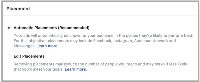 Facebook Ads Placements